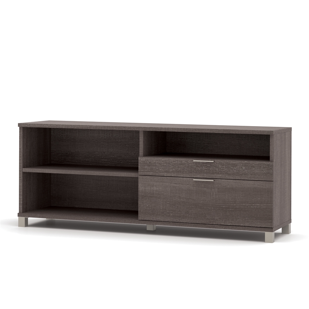 Pro-Linea Credenza with two drawers in Bark Gray. Picture 1