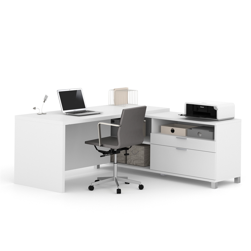 Pro-Linea L-Desk in White. The main picture.
