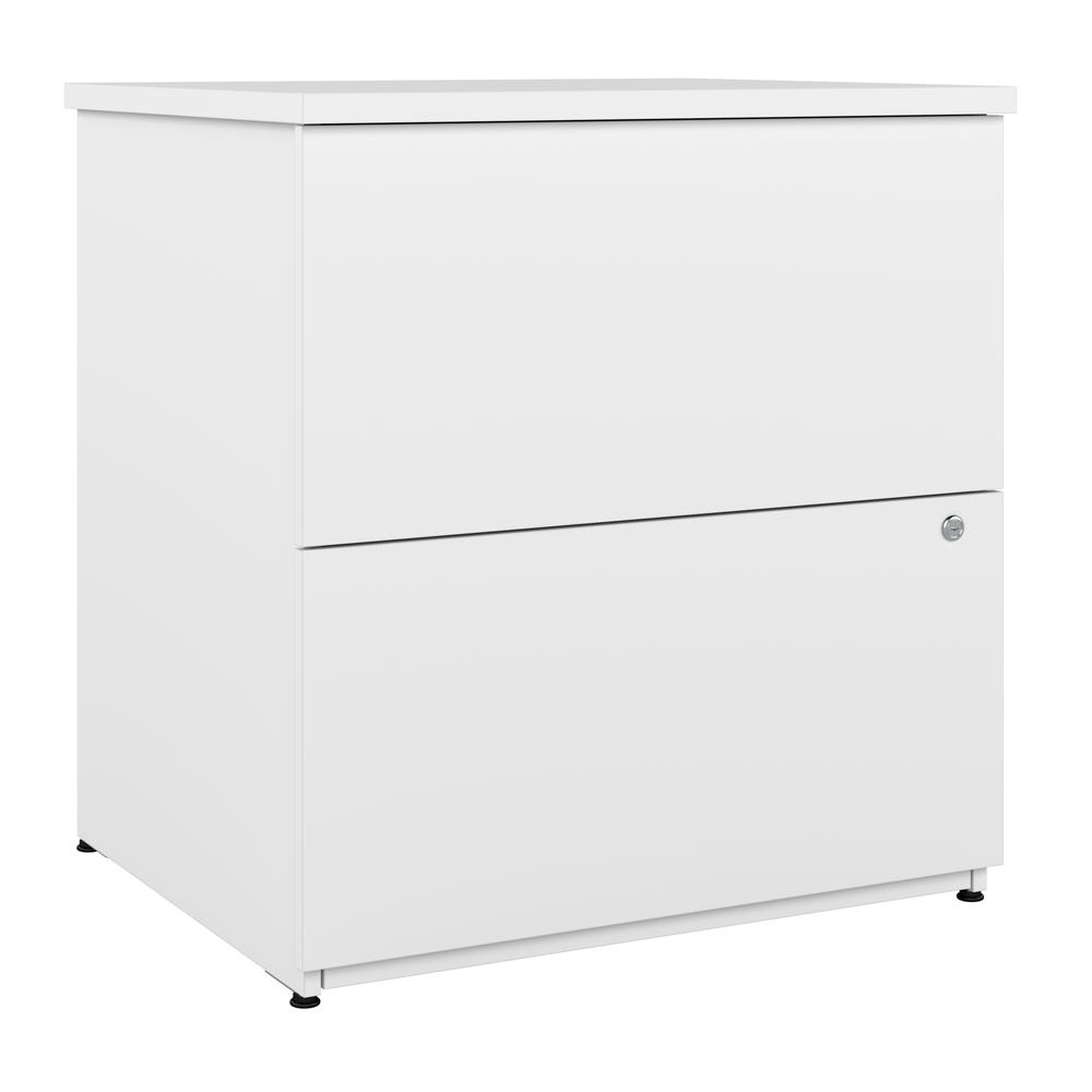 BESTAR Logan 28W 2 Drawer Lateral File Cabinet in pure white. Picture 1