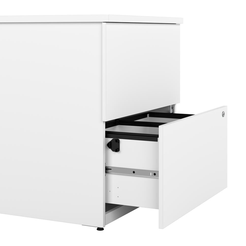 BESTAR Logan 28W 2 Drawer Lateral File Cabinet in pure white. Picture 2
