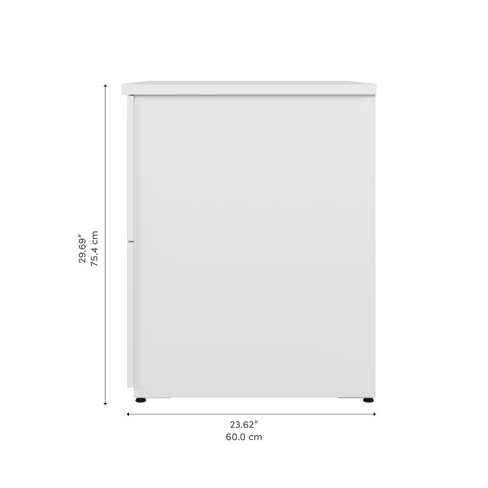 BESTAR Logan 28W 2 Drawer Lateral File Cabinet in pure white. Picture 13