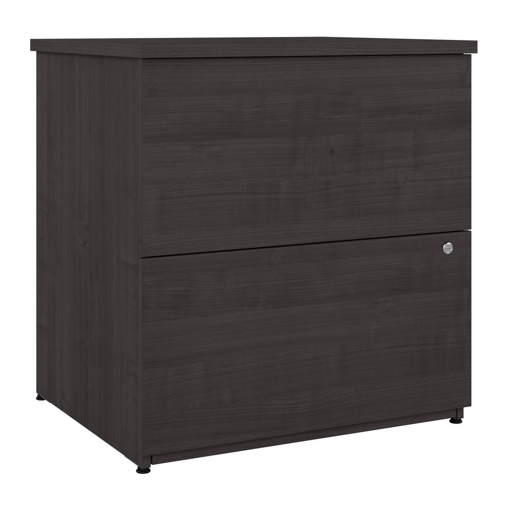 BESTAR Logan 28W 2 Drawer Lateral File Cabinet in charcoal maple. Picture 1