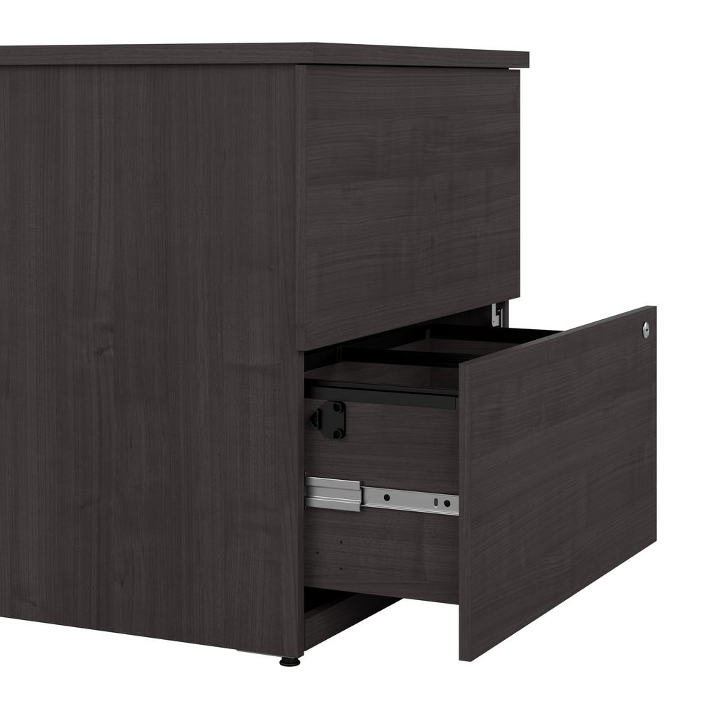 BESTAR Logan 28W 2 Drawer Lateral File Cabinet in charcoal maple. Picture 3