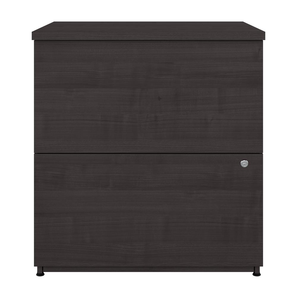 BESTAR Logan 28W 2 Drawer Lateral File Cabinet in charcoal maple. Picture 6