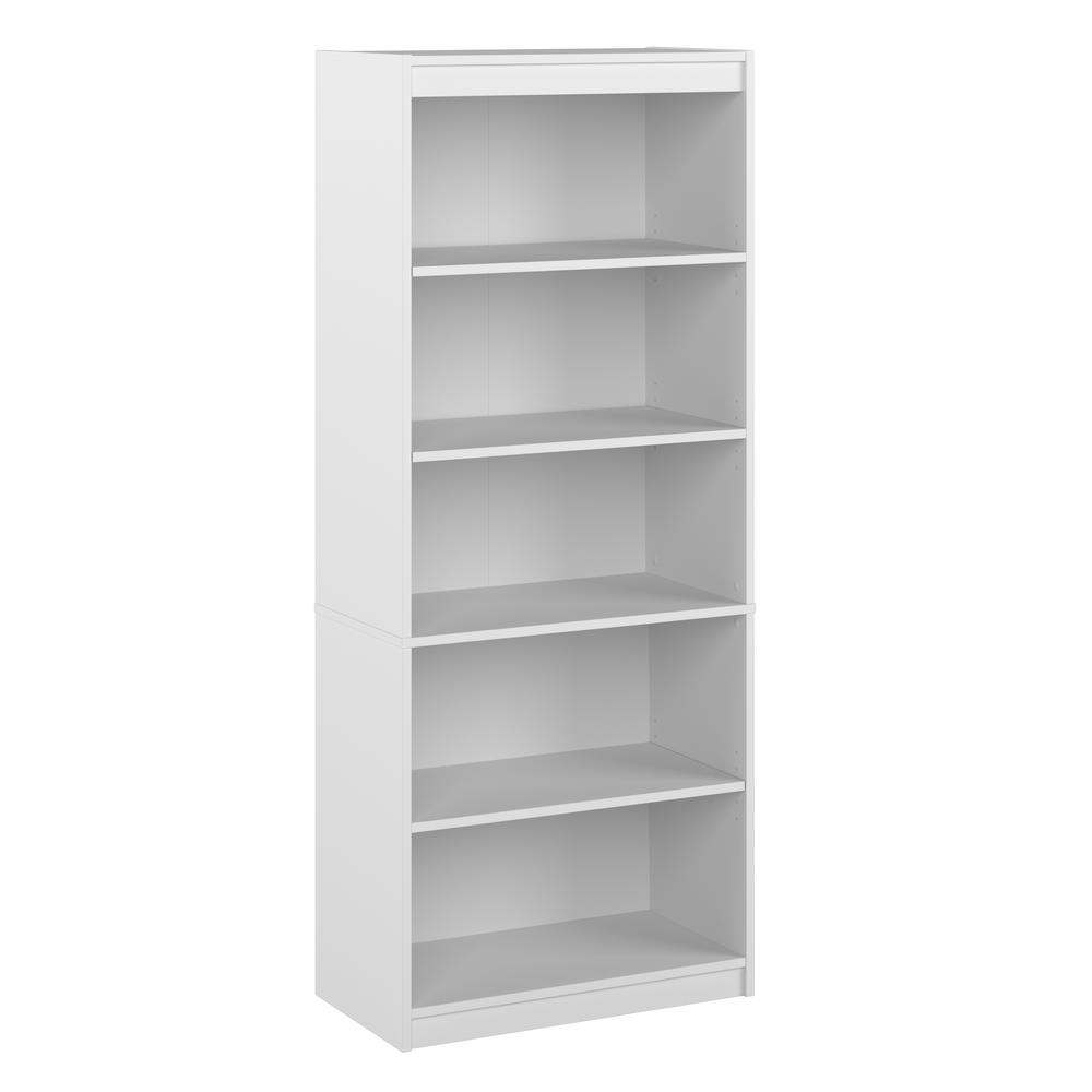 BESTAR Logan 30W 5 Shelf Bookcase in pure white. Picture 1