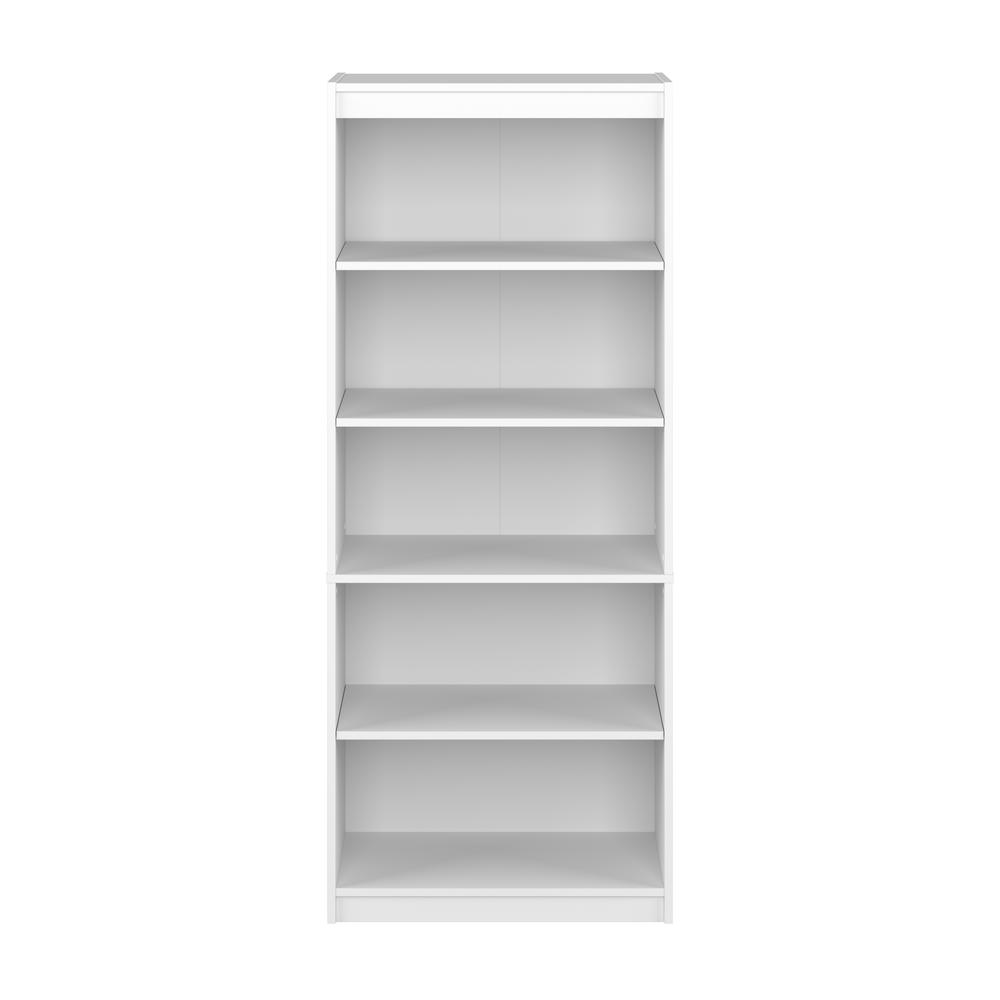 BESTAR Logan 30W 5 Shelf Bookcase in pure white. Picture 5