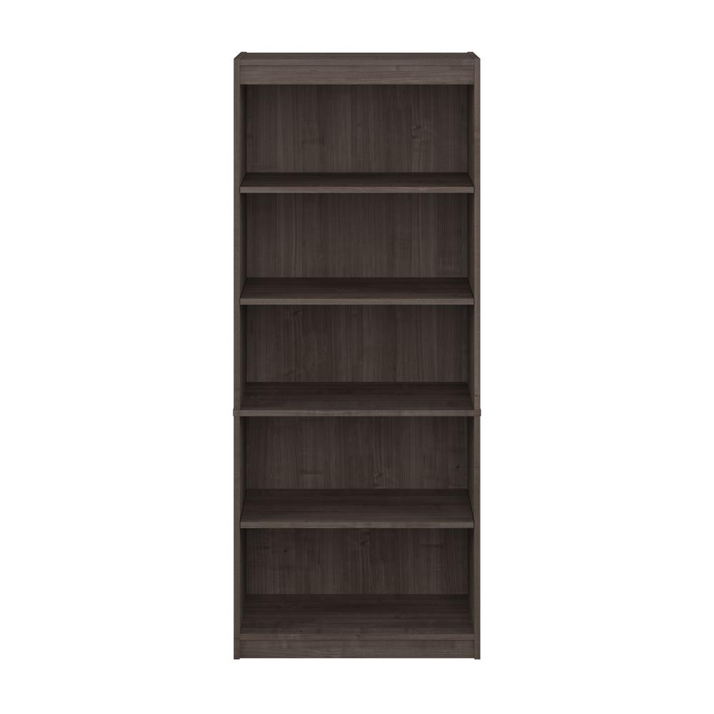 BESTAR Logan 30W 5 Shelf Bookcase in medium gray maple. Picture 5