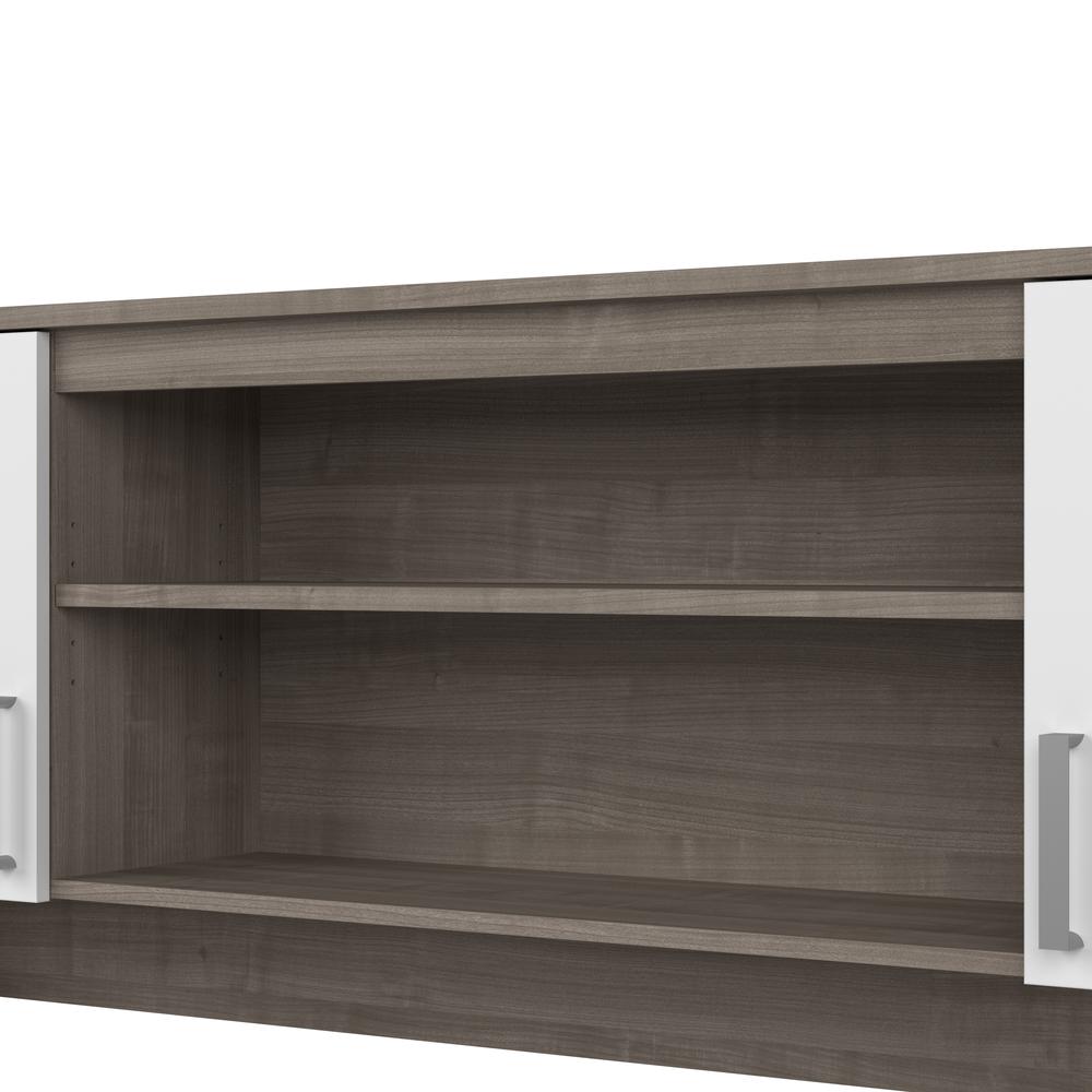 BESTAR Ridgeley 65W Hutch with Doors in silver maple & pure white. Picture 2