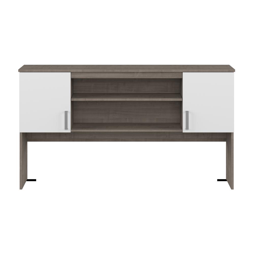 BESTAR Ridgeley 65W Hutch with Doors in silver maple & pure white. Picture 6