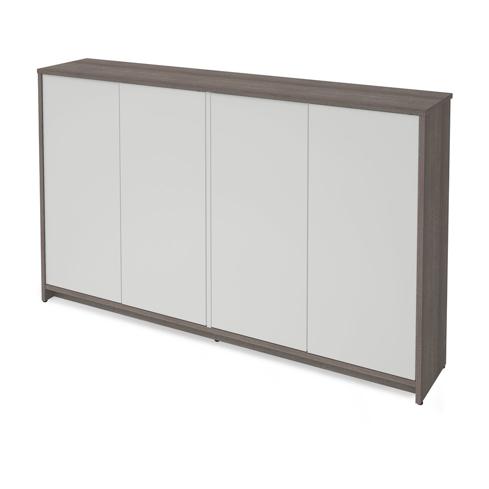 Bestar Small Space 60-inch Storage Unit in Bark Gray and White. The main picture.