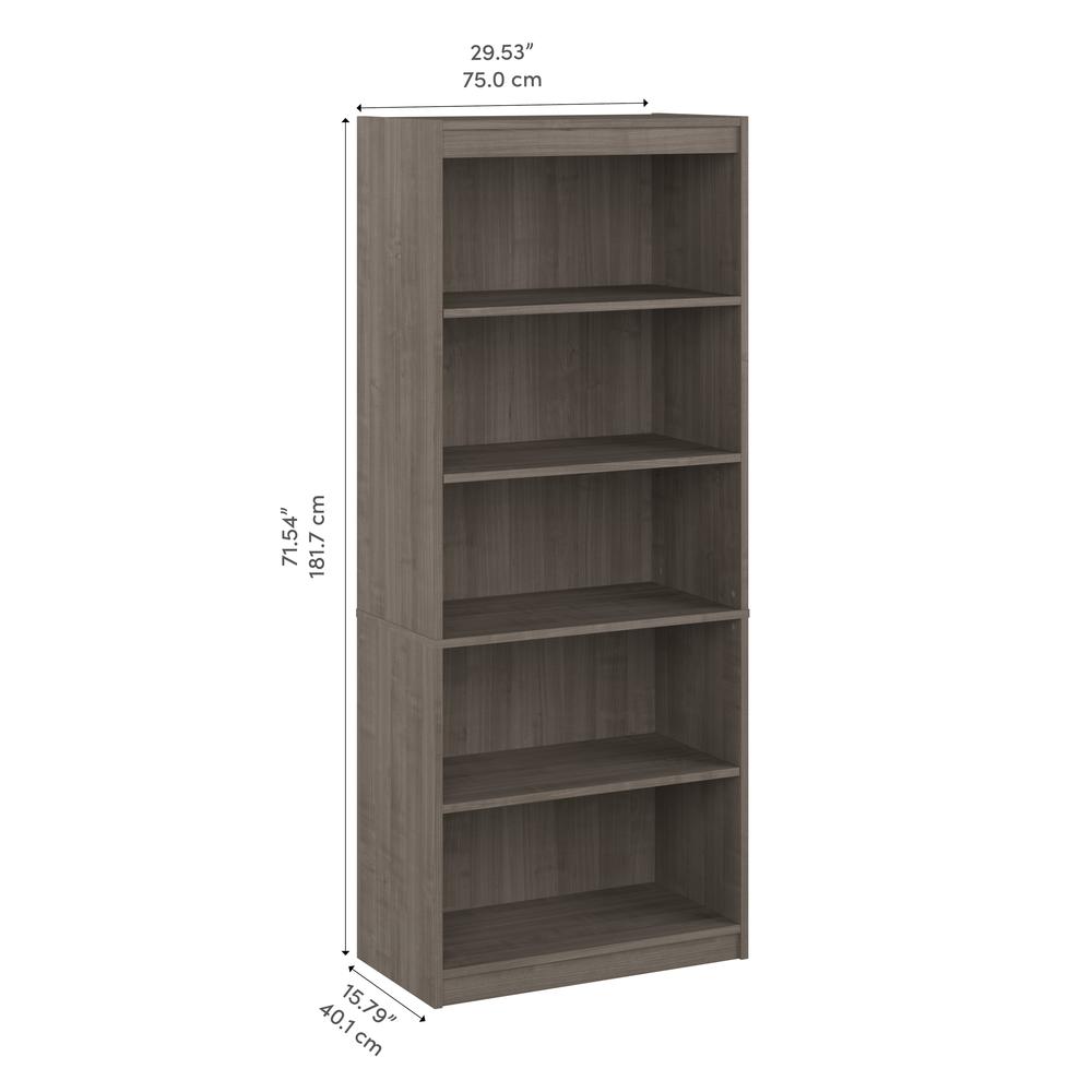 BESTAR Universel 30W Standard 5 Shelf Bookcase in silver maple. Picture 11