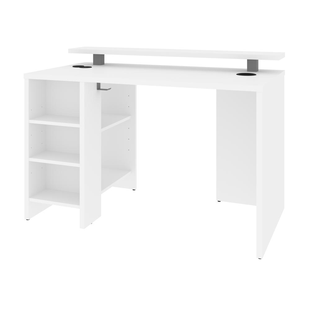 Electra  48W 48W Gaming Desk in white. Picture 1
