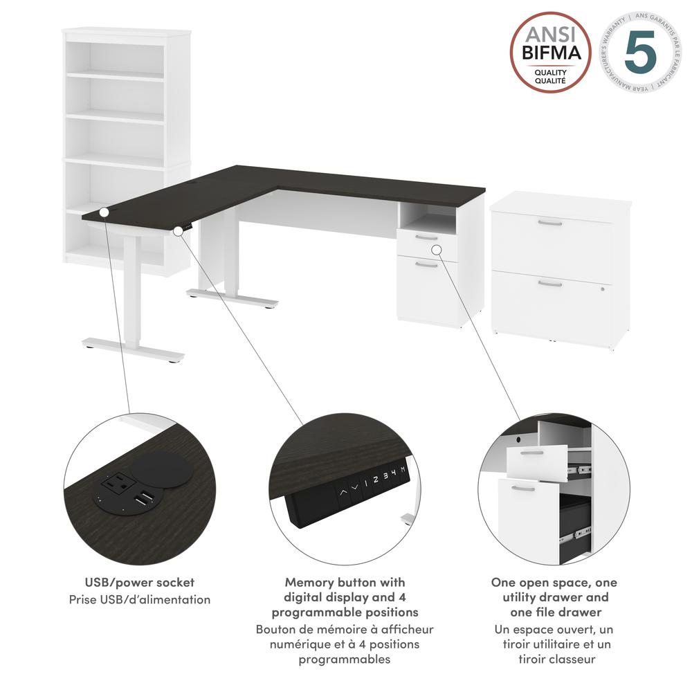 Bestar Upstand L-Shaped Adjustable Height Desk