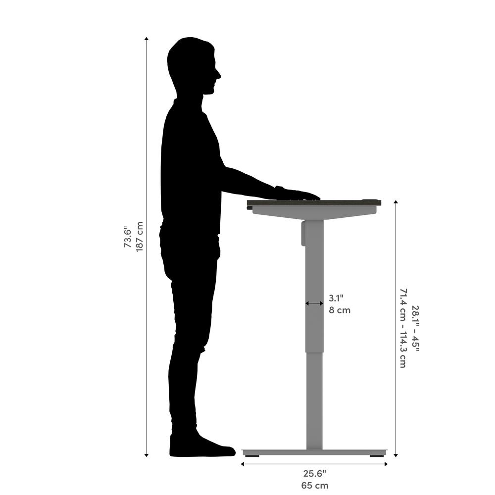 Bestar Upstand 24” x 48” Standing Desk in deep grey. Picture 10