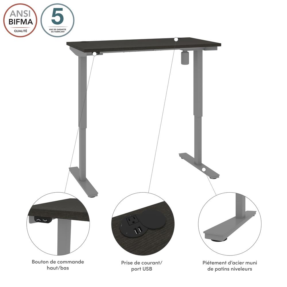 Bestar Upstand 24” x 48” Standing Desk in deep grey. Picture 8
