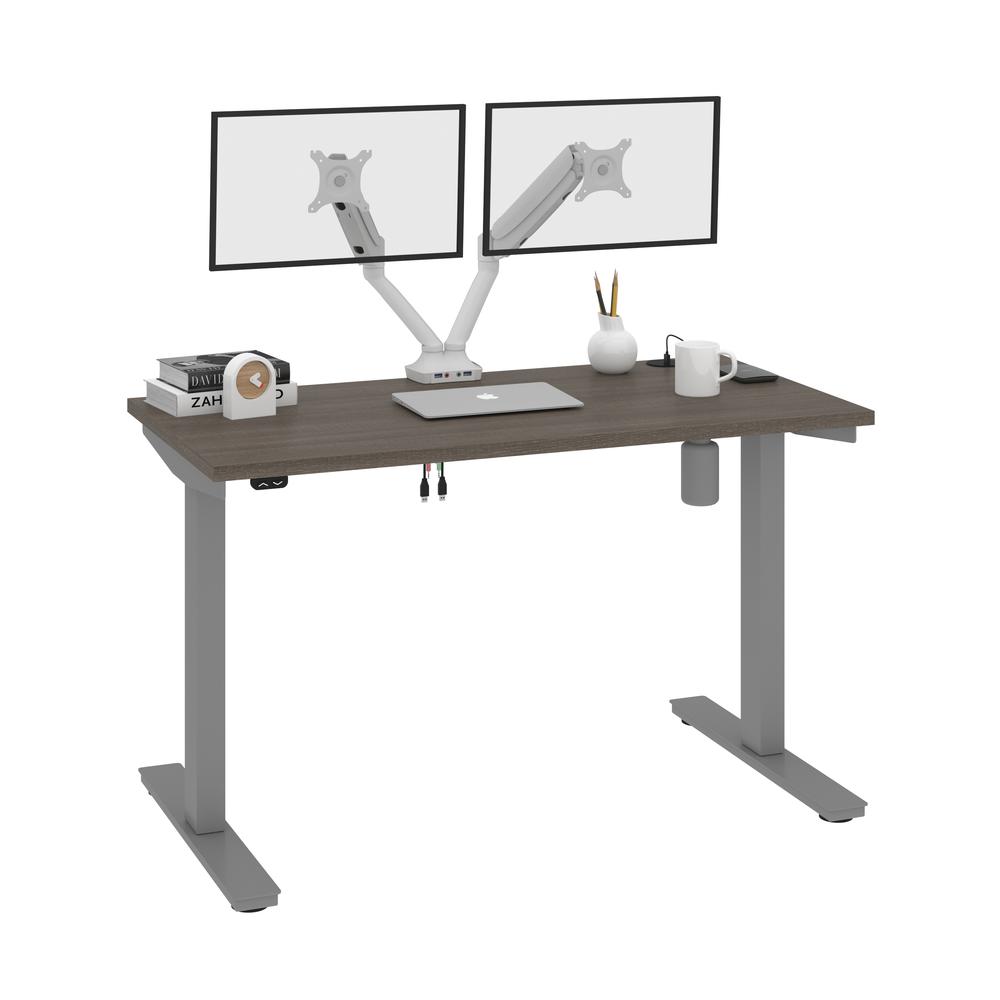 Bestar Upstand 48W x 24D Standing Desk with Dual Monitor Arm in antigua. Picture 2