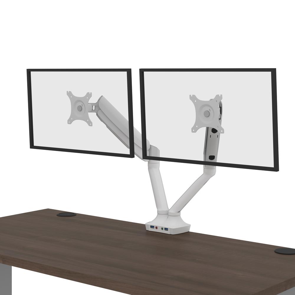 Bestar Upstand 48W x 24D Standing Desk with Dual Monitor Arm in antigua. Picture 12