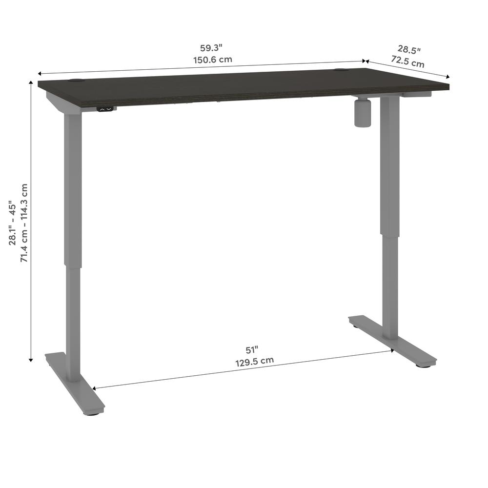 Bestar Upstand 30” x 60” Standing Desk in deep grey. Picture 7