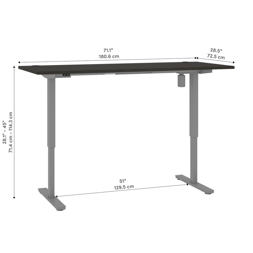 Bestar Upstand 30” x 72” Standing Desk in deep grey. Picture 14