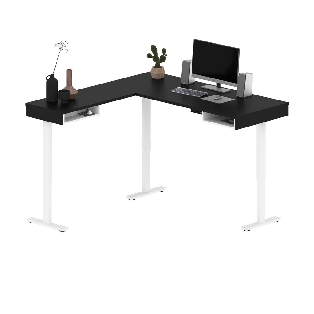 Bestar Viva 72W L-Shaped Standing Desk , Black & White. Picture 3
