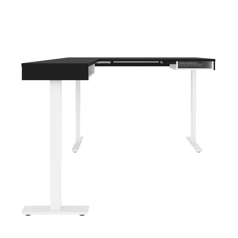 Bestar Viva 72W L-Shaped Standing Desk , Black & White. Picture 5