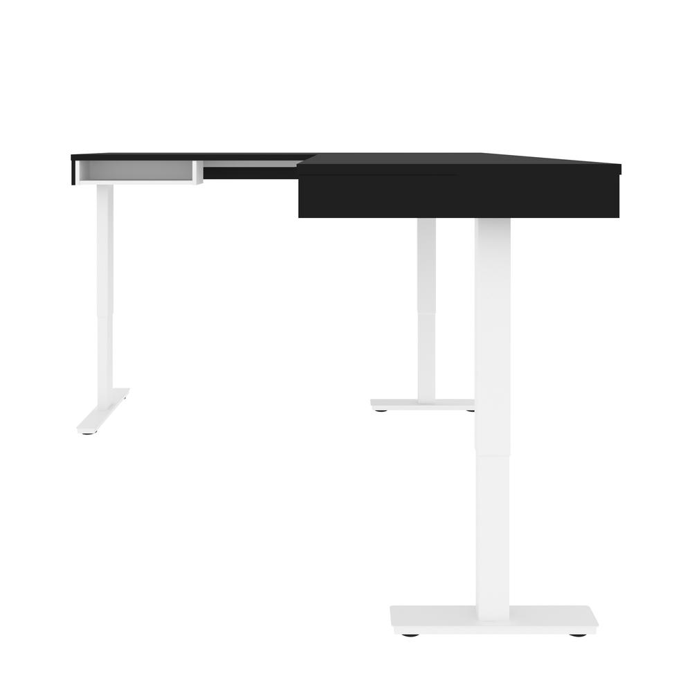 Bestar Viva 72W L-Shaped Standing Desk , Black & White. Picture 6
