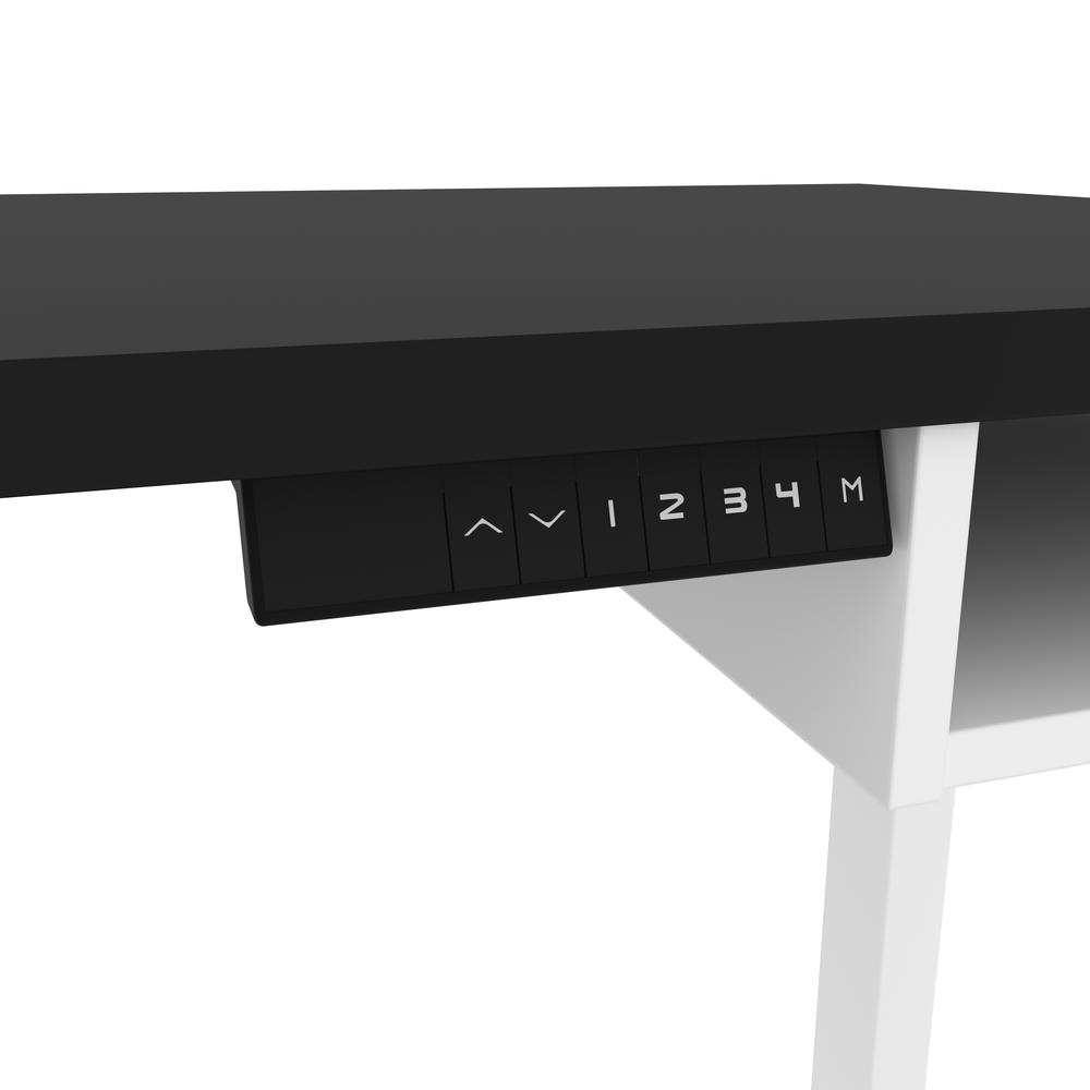 Bestar Viva 72W L-Shaped Standing Desk with Credenza , Black & White. Picture 13