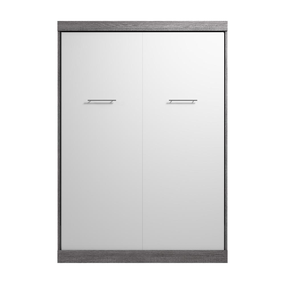 Nebula 59W Full Murphy Bed in Bark Gray and White. Picture 2