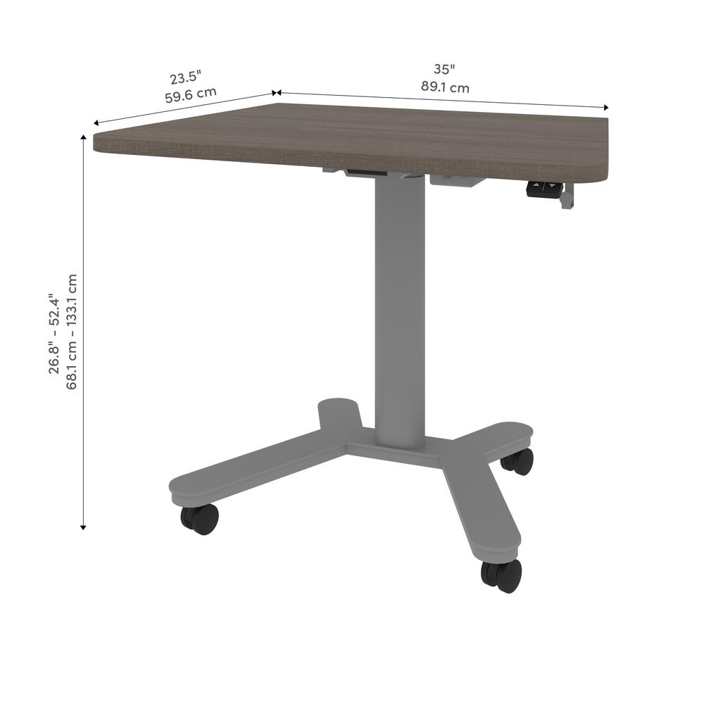 Bestar Universel 36W x 24D Small Standing Desk in bark grey. Picture 9
