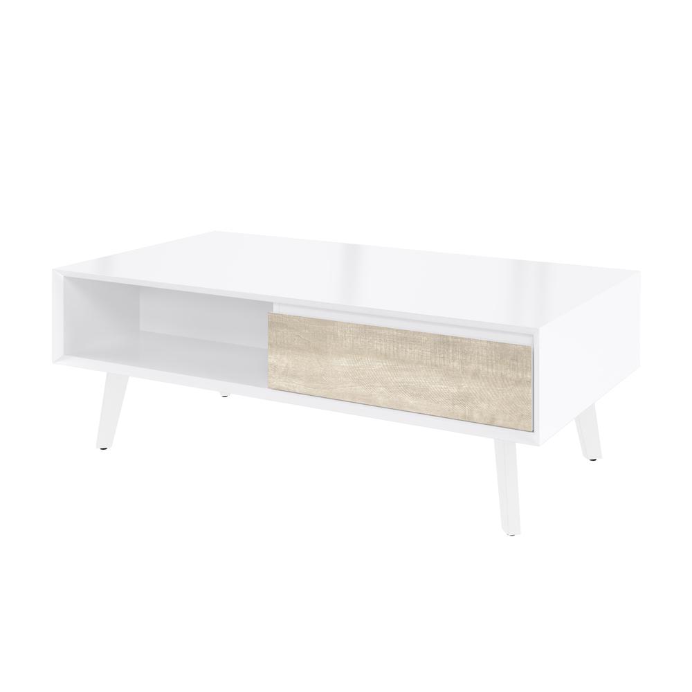 Bestar Adara 48W Coffee Table in uv white and mountain ash gray. Picture 1