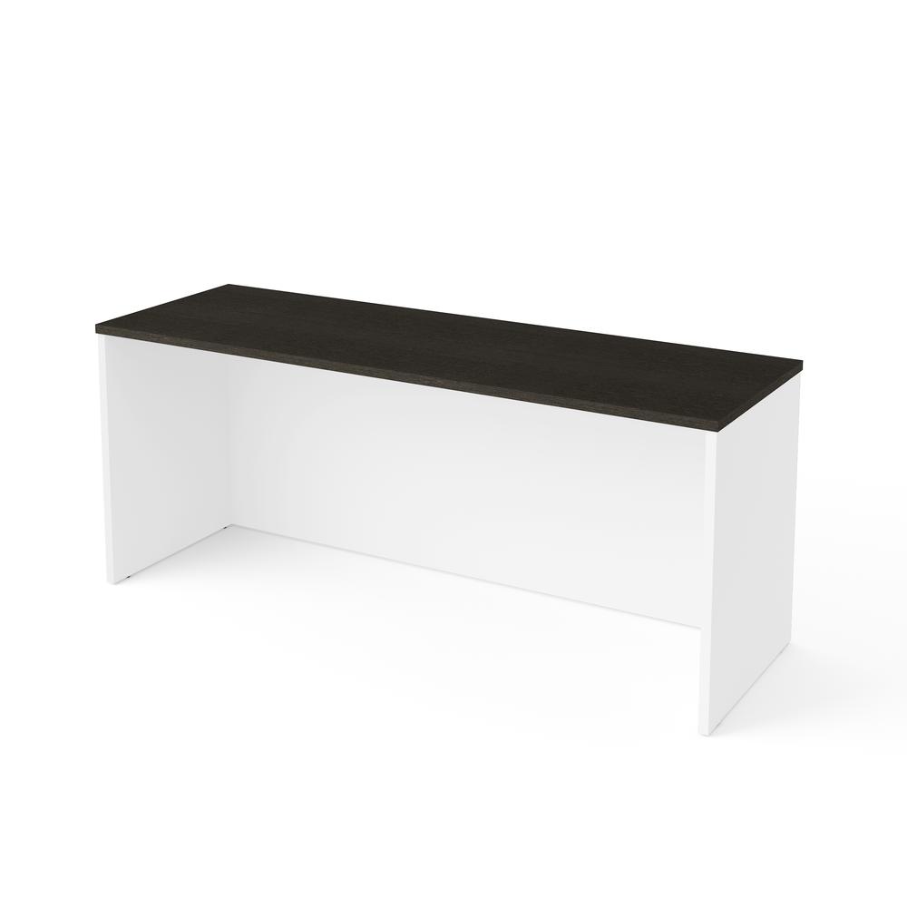Bestar Pro-Concept Plus 72W Narrow Desk Shell in white & deep grey. Picture 1