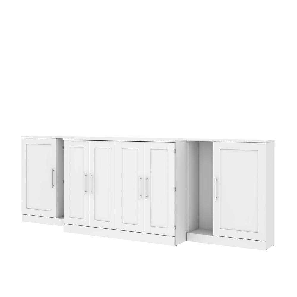 Pur by Bestar Full Cabinet Bed with Two Storage Units - White. Picture 1