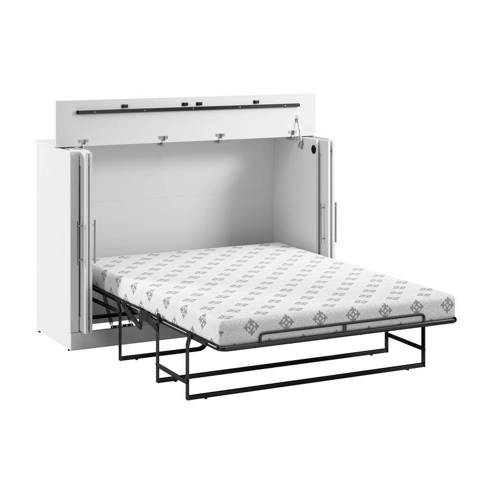 69W Full Cabinet Bed with Mattress in White. Picture 3