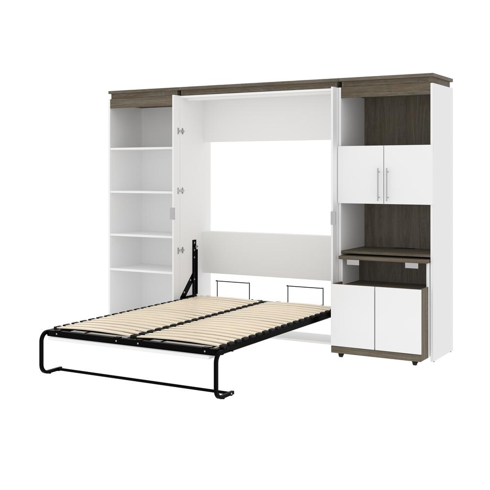 Full Murphy Bed with Shelves and Storage Cabinet with Fold-Out Desk. Picture 7