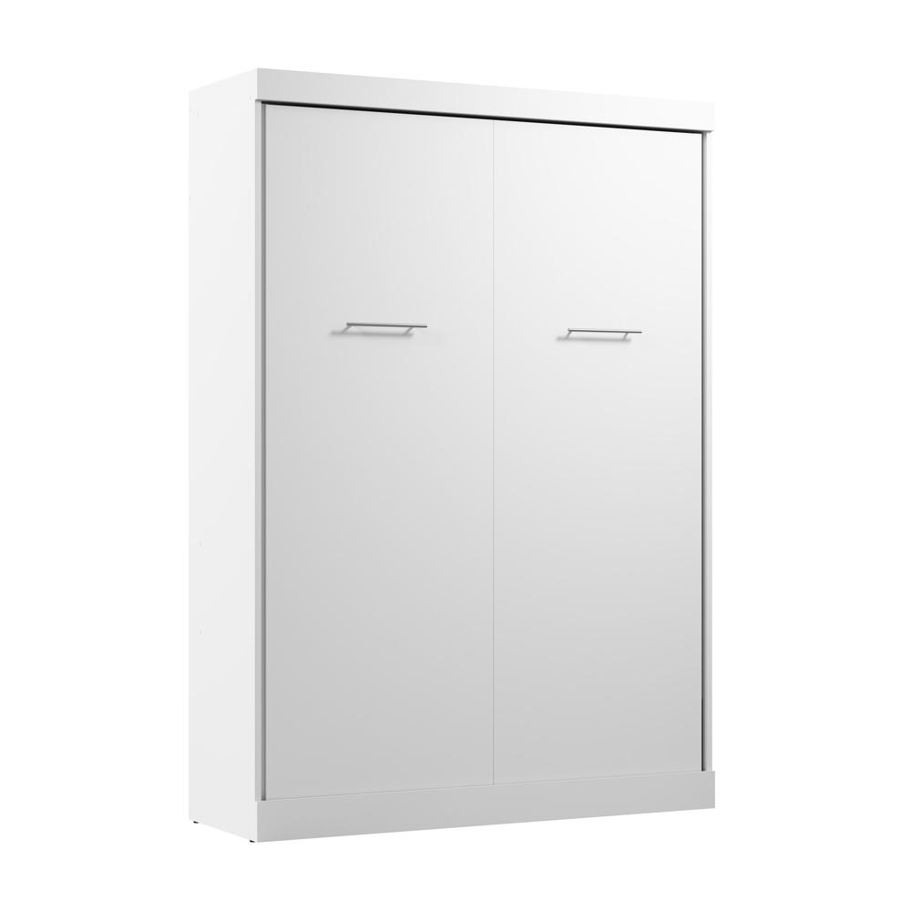 Nebula 59W Full Murphy Bed in Bark Gray and White. Picture 1