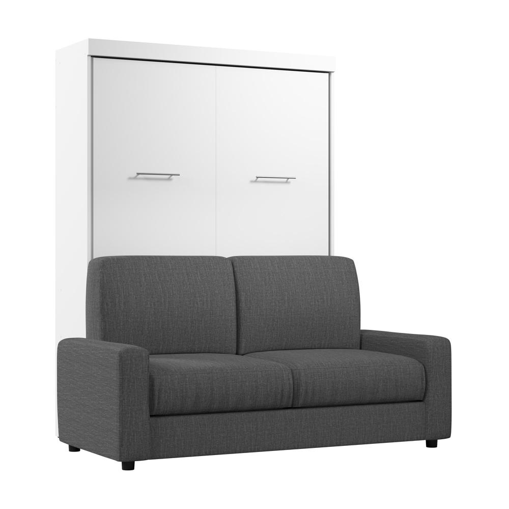 Nebula Full Murphy Bed with Sofa (73W) in White. Picture 1