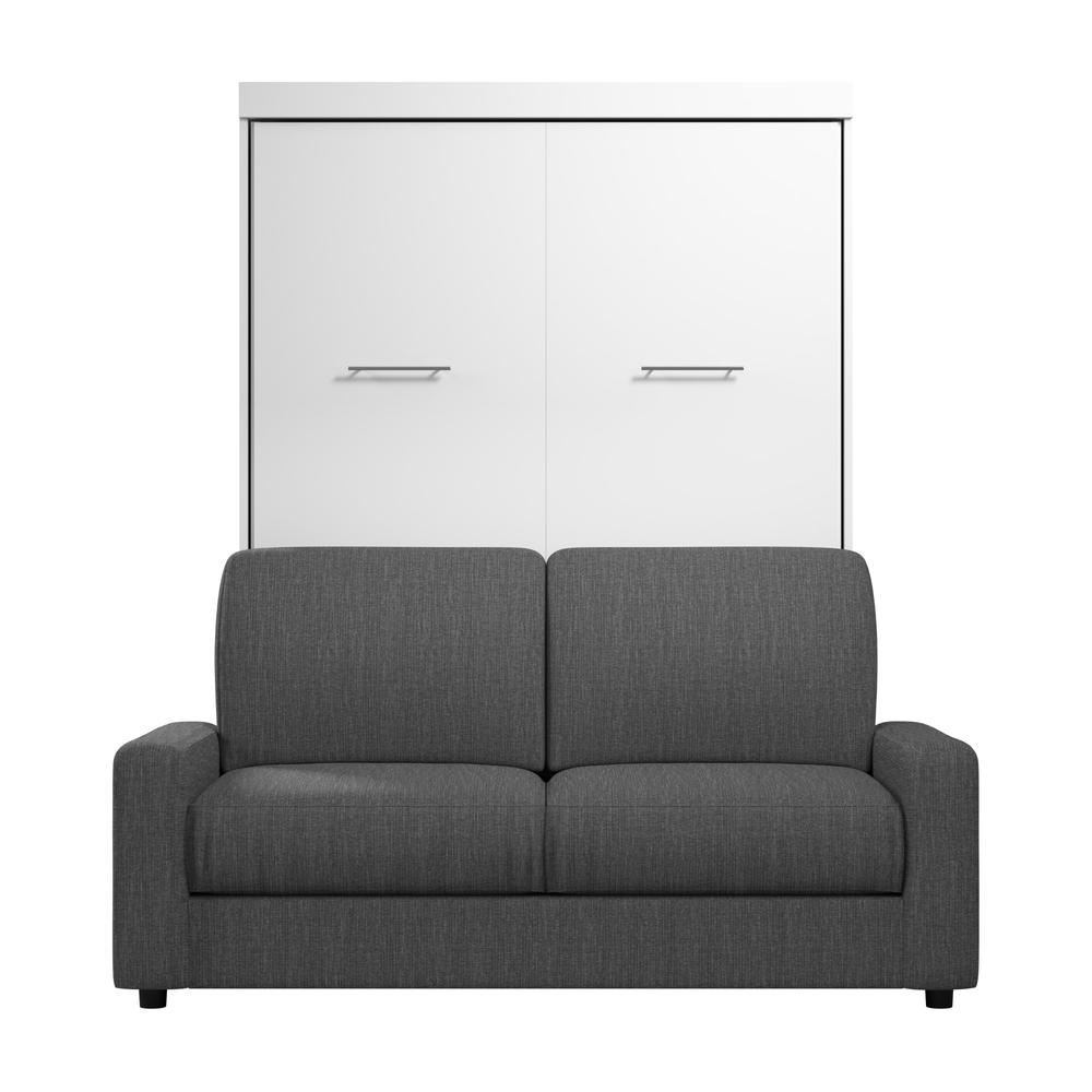 Nebula Full Murphy Bed with Sofa (73W) in White. Picture 2
