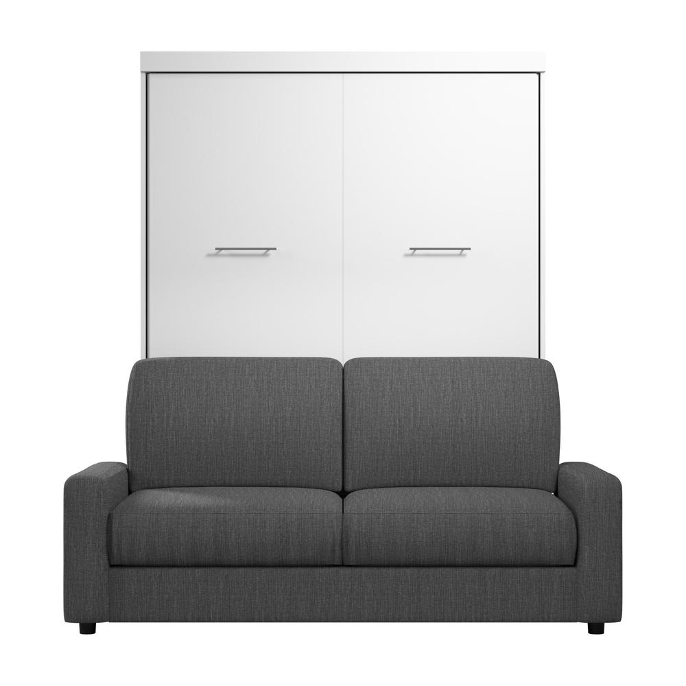 Nebula Queen Murphy Bed with Sofa (78W) in White. Picture 2