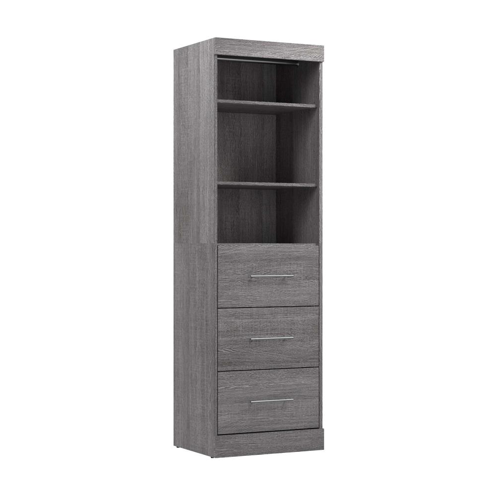 Closet Organizer with Drawers in Bark Gray. Picture 1