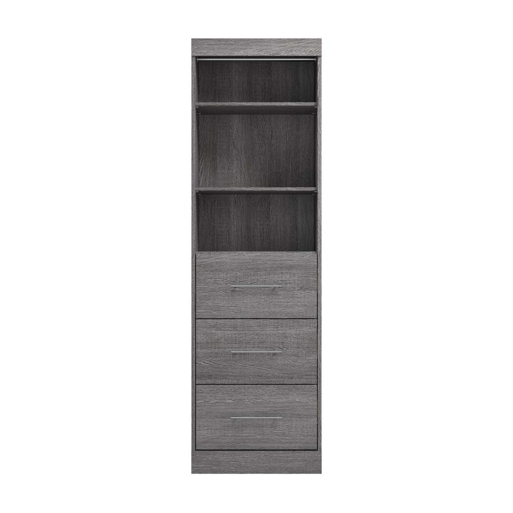 Closet Organizer with Drawers in Bark Gray. Picture 2
