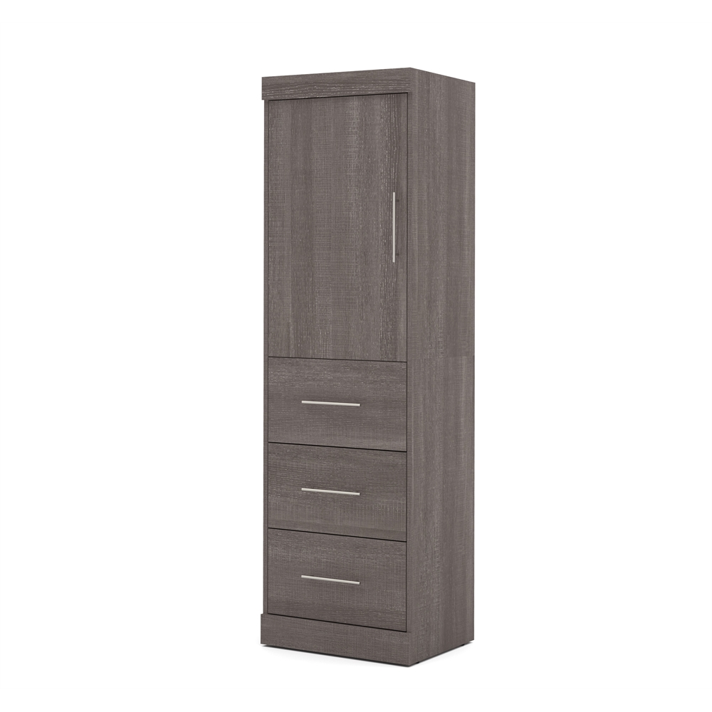 Nebula 25" Storage unit with door & drawers in in Bark Gray. The main picture.