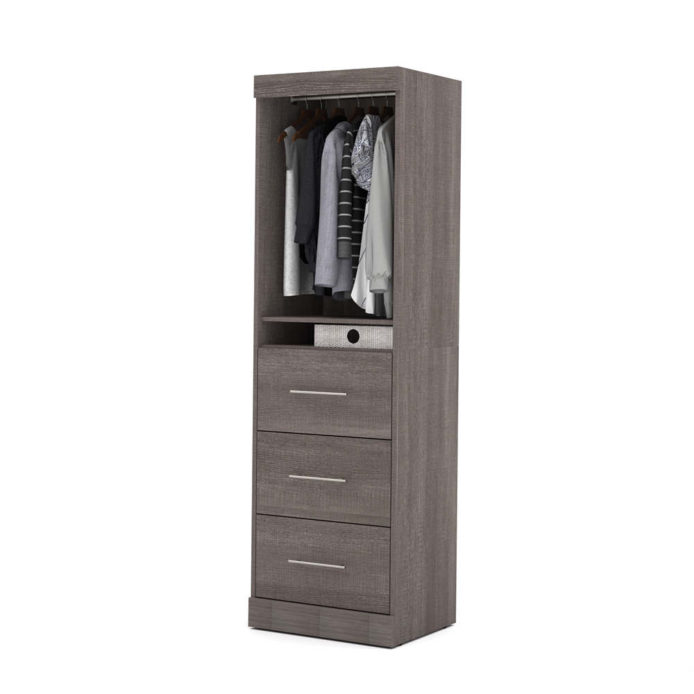 Nebula 25" Storage unit with door & drawers in in Bark Gray. Picture 2