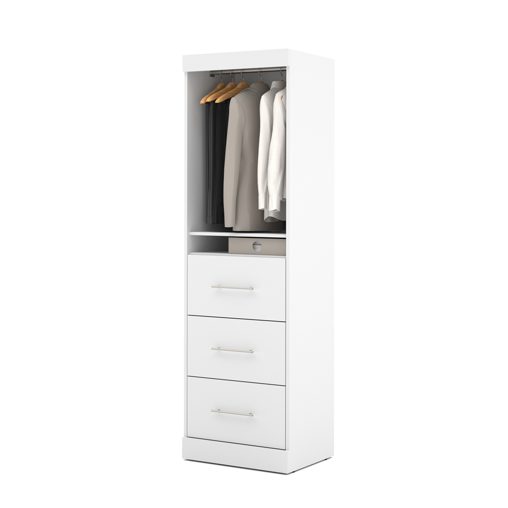 Nebula 25" Storage unit with door & drawers in in White. Picture 2