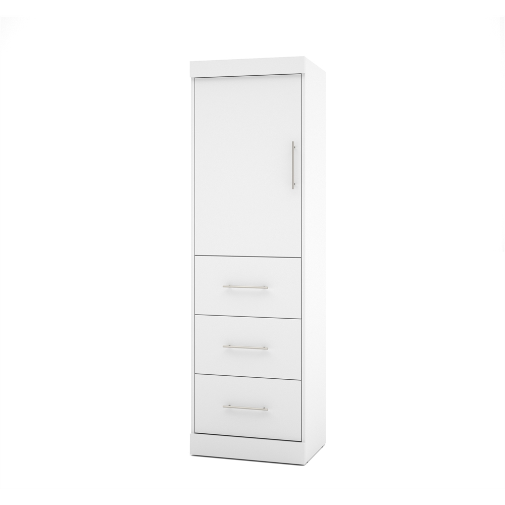 Nebula 25" Storage unit with door & drawers in in White. The main picture.