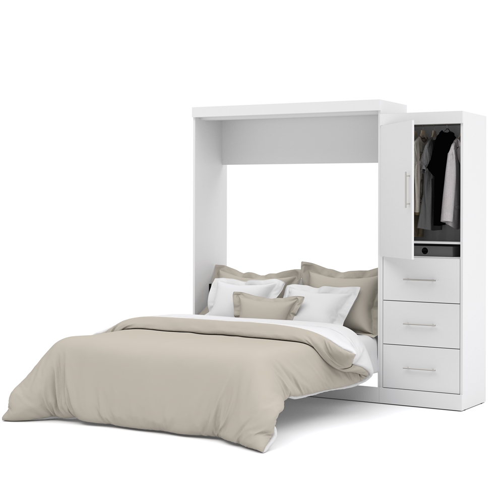 Nebula 90" Queen Wall bed kit in White. Picture 1