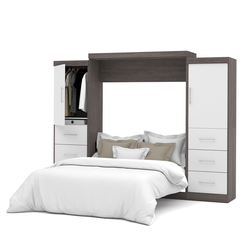 Nebula 115" Queen Wall bed kit in Bark Gray & White. Picture 1