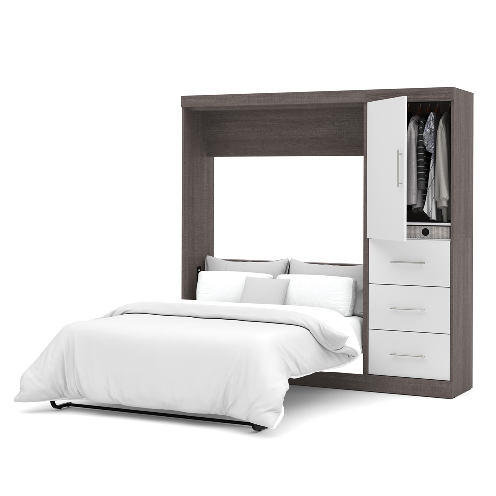 Nebula by 84" Full Wall bed kit in Bark Gray & White. Picture 1