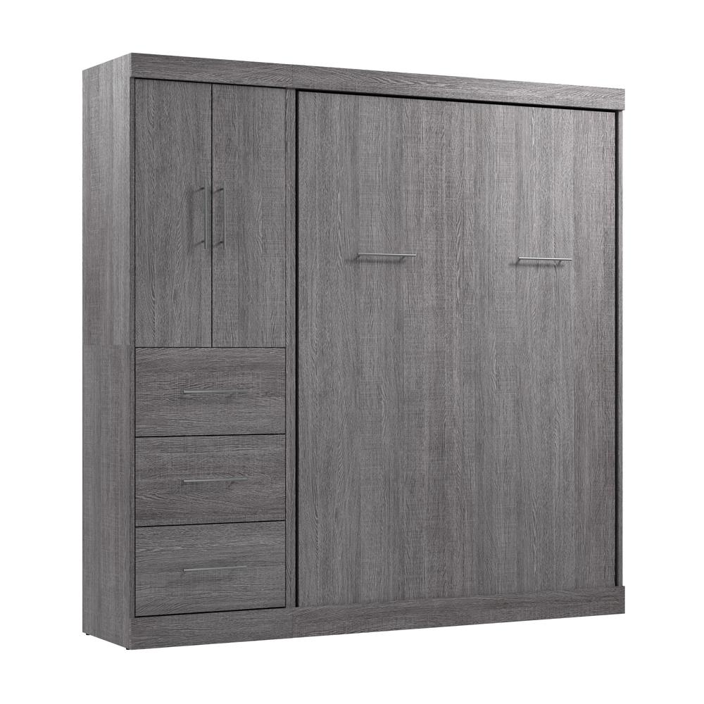 Nebula Full Murphy Bed with Wardrobe (84W) in Bark Gray. Picture 1