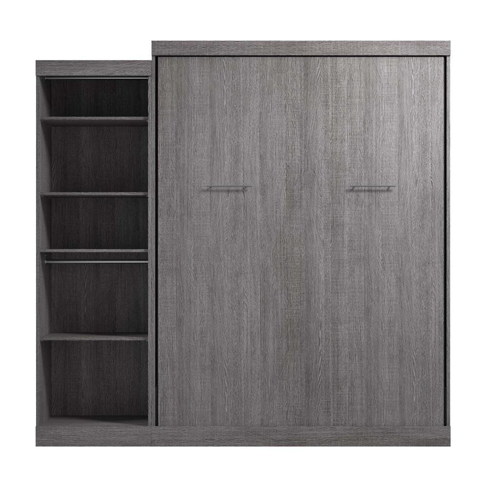 Queen Murphy Bed with Closet Organizer in Bark Gray. Picture 2