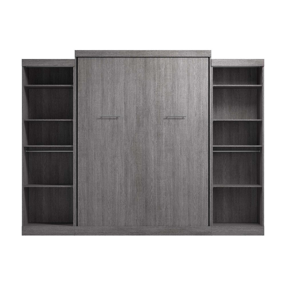 Queen Murphy Bed with 2 Closet Organizers in Bark Gray. Picture 2